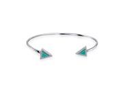Bling Jewelry Sterling Silver Reconstituted Turquoise CZ Arrow Cuff Bracelet