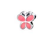 Bling Jewelry 925 Sterling Silver Pink Enamel Butterfly Charm Bead Fits Pandora