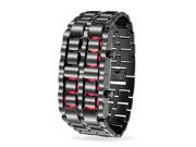 Christmas Gifts Mens Steel Back Faceless Lava Red LED Digital Watch Alloy