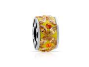 Bling Jewelry Flower Simulated Citrine Crystal Bead Fits Pandora 925 Silver