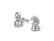 Bling Jewelry Knight and Pawn Chess Pieces Mens Cufflinks Rhodium Plated