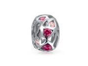 Bling Jewelry Sterling Silver Filigree Pink CZ Birthstone Bead Fits Pandora