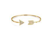 Bling Jewelry Gold Plated 925 Silver Adjustable CZ Arrow Stackable Bangle