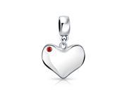 Bling Jewelry 925 Silver Simulated Ruby Crystal Heart Bead Fits Pandora