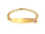 Bling Jewelry Medical Alert Red Enamel ID Charm Bracelet Gold Plated Steel