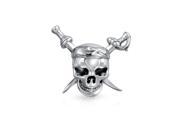 Bling Jewelry Pirate Skull Crossbones Bead Fits Pandora Charms Sterling Silver