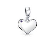 Bling Jewelry Silver Simulated Alexandrite Crystal Heart Bead Fits Pandora