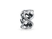 Bling Jewelry 925 Silver Infinity Heart Antiqued Bead Pandora Compatible Charm