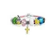 Bling Jewelry 925 Silver Kids Pink Leather Easter Charm Bracelet Fits Pandora