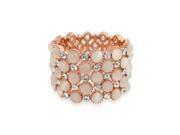 Bling Jewelry Rose Gold Plated Simulated Pink Cats Eye Stretch Bracelet