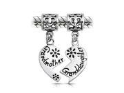 Bling Jewelry Sterling Silver Grandmother Granddaughter Heart Dangle Beads Fits Pandora