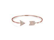 Bling Jewelry Rose Gold Plated Adjustable CZ Arrow Stackable Bangle Silver