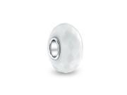 Bling Jewelry Sterling Silver Faceted Opaque Milk White Glass Bead Fits Pandora