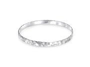 Bling Jewelry 925 Sterling Silver Hammered Bangle Bracelet 7in