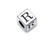 Bling Jewelry 925 Sterling Silver Block Letter R Pandora Bead Compatible Charm