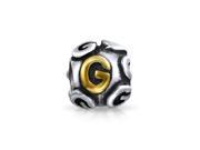 Bling Jewelry 925 Sterling Silver Letter G Alphabet Bead Screw Core Fits Pandora