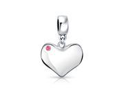 Bling Jewelry Silver Simulated Pink Topaz Crystal Heart Bead Fits Pandora