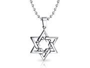 Bling Jewelry Mens Large Jewish Star of David Steel Religious Pendant 20in