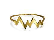 Bling Jewelry Gold Plated Stainless Steel Heartbeat Bangle Bracelet 7.5 Inch