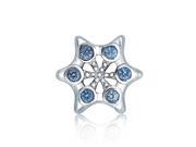 Bling Jewelry Silver Blue CZ Snowflake Bead Fits Pandora Charms