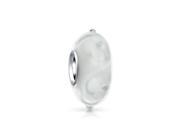 Bling Jewelry White Flower 925 Silver Murano Glass Bead Pandora Compatible