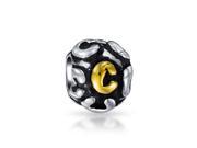 Bling Jewelry 925 Sterling Silver Letter C Alphabet Bead Screw Core Fits Pandora