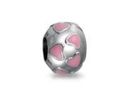 Bling Jewelry 925 Sterling Silver Pink Hearts Enamel Bead Charm Fits Pandora