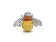 Bling Jewelry Simulated Citrine CZ Bumble Bee Pin Brooch Rhodium Plated