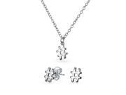 Bling Jewelry 925 Sterling Silver Hashtag Necklace Earring Set