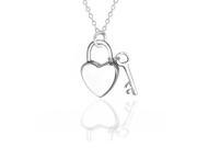 Bling Jewelry Key to My Heart 925 Silver Padlock Pendant Necklace 16in