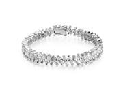 Bling Jewelry Marquise CZ Bridal Tennis Bracelet Rhodium Plated 6.75in
