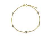 Bling Jewelry CZ by the Inch Gold Plated 925 Silver CZ Anklet 9in