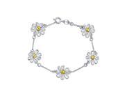 Bling Jewelry 925 Sterling Silver Gold Plated Daisy Bracelet 7 Inch
