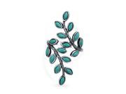 Bling Jewelry 925 Silver Reconstituted Turquoise Laurel Leaf Statement Ring