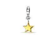 Bling Jewelry Patriotic 925 Silver Gold Plated Star Dangle Bead Fits Pandora