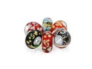 Bling Jewelry Jewel Tone Floral Murano Glass Bead Set 925 Silver Fits Pandora