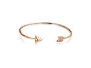 Bling Jewelry Rose Gold Plated Silver Adjustable Arrow Stackable Bangle