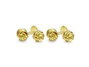 Bling Jewelry Classic Gold Plated Sterling Silver Single Woven Love Knot Shirt Studs Set