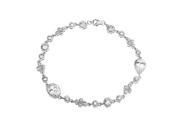 Bling Jewelry Bridal Victorian Style CZ Sterling Silver Tennis Bracelet