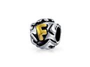 Bling Jewelry 925 Sterling Silver Letter F Alphabet Bead Screw Core Fits Pandora