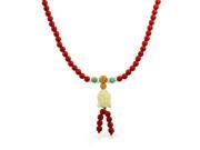 Bling Jewelry Synthetic Cinnabar Buddha Prayer Beads Wrap Bracelet