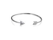 Bling Jewelry 925 Silver Adjustable Arrow Stackable Bangle Rhodium Plated