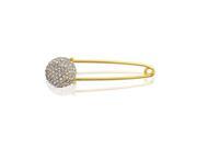 Bling Jewelry Crystal Disco Ball Holiday Safety Pin Brooch Gold Plated