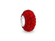Bling Jewelry Sterling Silver Shamballa Inspired Red Crystal Bead Fits Pandora