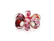 Bling Jewelry Simulated Ruby Murano Glass Bead Set Silver Fits Pandora