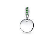 Bling Jewelry 925 Silver Green Swarovski Crystal Dangle Disc Bead