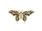 Bling Jewelry Gold Plated Multi Color Enamel Crystal Butterfly Brooch Animal Pin