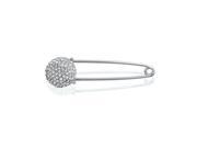 Bling Jewelry Crystal Disco Ball Holiday Safety Pin Brooch Rhodium Plated
