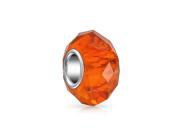 Bling Jewelry Orange Sterling Silver Faceted Crystal Glass Bead Fits Pandora