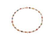 Bling Jewelry Multi Color 925 Rose Gold Plated 925 Sterling Silver Evil Eye Ankle Bracelet 10 in